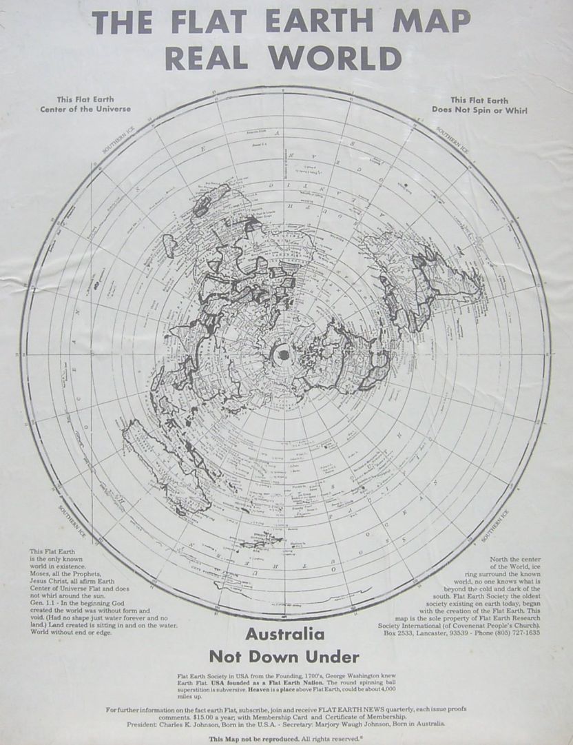 Современная карта плоской земли